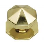 Polished Brass Large Octagonal Centre Pull Door Knob / Handle (PB12B)